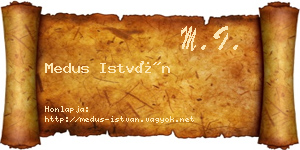 Medus István névjegykártya